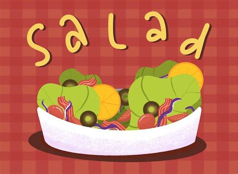 Premium Vector Vegetable Salad Drawing Illustration