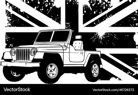 Jeep Travel Hand Drawn Outline Doodle Icon Summer Vector Image