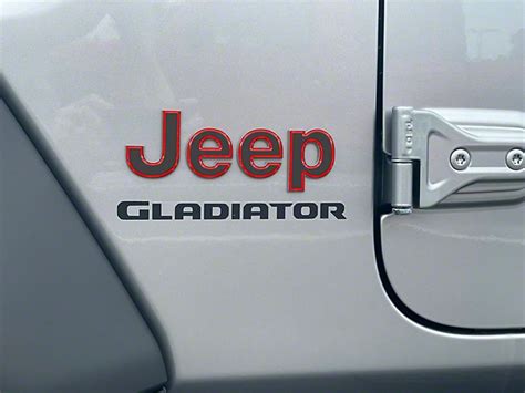 Jeep Gladiator Jeep Fender Emblem Letter Overlays Black With Red