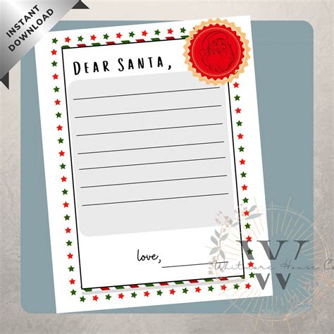 Printable Dear Santa Letter / Dear Santa Letter / Santa Letter ...