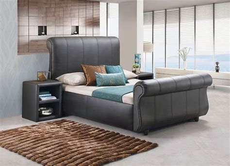 Donna Sleigh Bed Pu Black Offer At Lewis