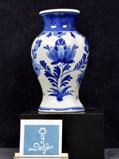 De Porceleyne Fles Klein Blauw Wit Delfts Baluster Vaasje