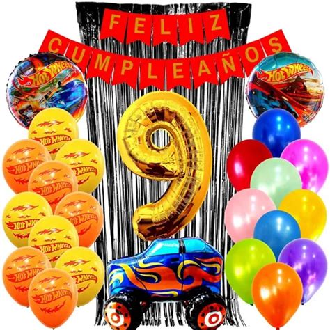 Combo Kit Deco Fiesta Globos Hot Wheels N