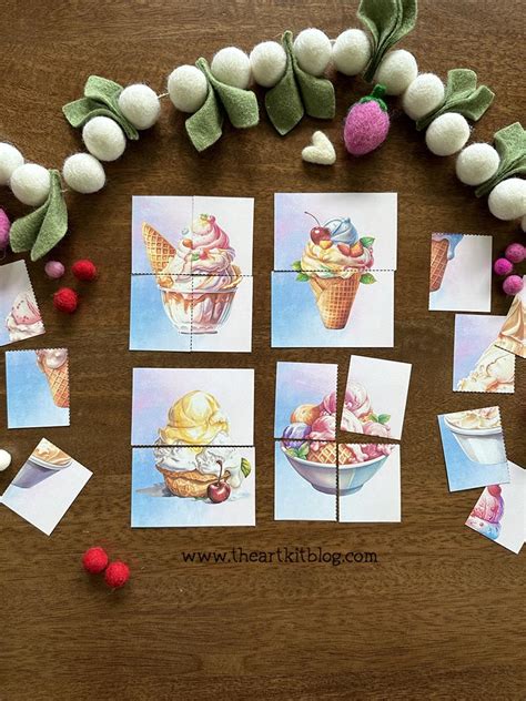 Ice Cream Picture Puzzles (2-Piece and 4-Piece) {FREE PRINTABLE} - The ...