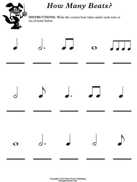 Beginner Music Theory Worksheets For Kids