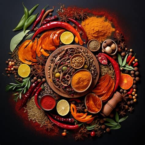 Premium AI Image | Vibrant and Diverse Spice Symphony in Vector Art Style