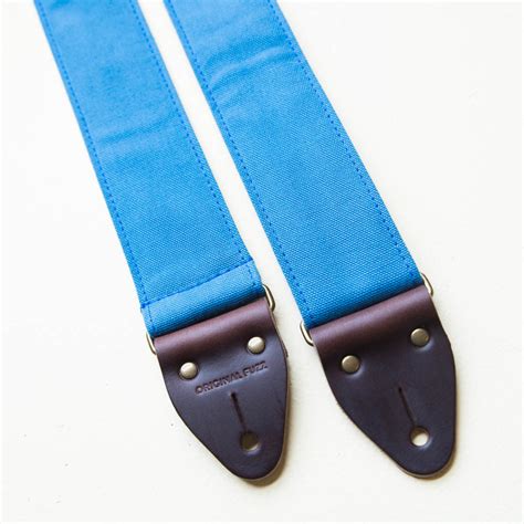 Canvas Guitar Strap In Blue Collar Original Fuzz