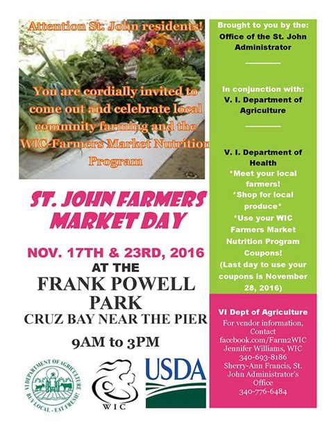 Wic Farmers Market Nutrition Program Farmers Market Events On St John