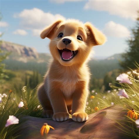 Cute dog with nature background | AI-generated image