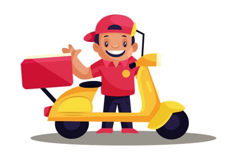 Best Premium Pizza Delivery Man Illustration download in PNG & Vector ...