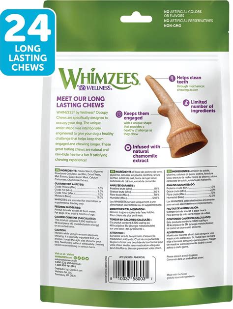 Whimzees By Wellness Occupy Antler Dental Chews Natural Grain Free