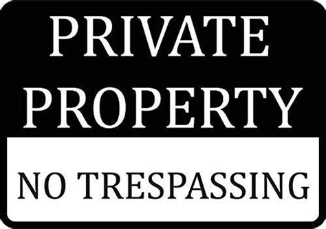 Private Property No Trespassing Sign Warning Tin Sign 8x12 Inches