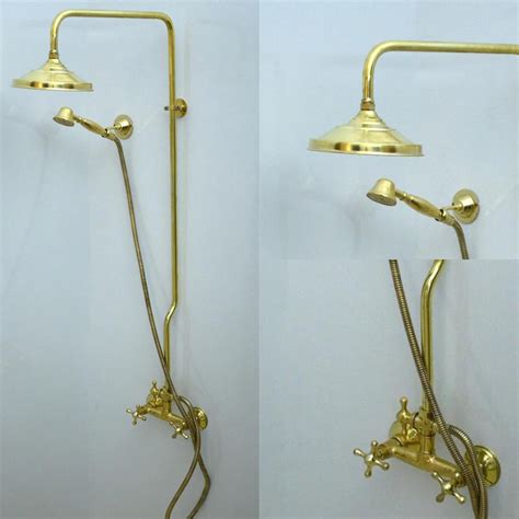 Unlacquered Solid Brass Shower System Brass Shower Shower System