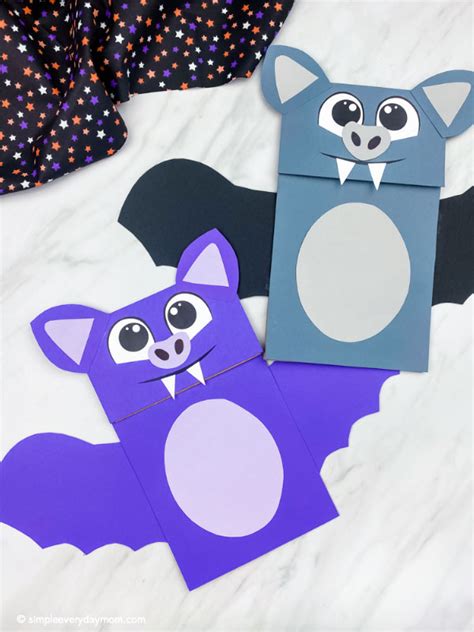 Paper Bag Bat Craft For Kids [Free Template]