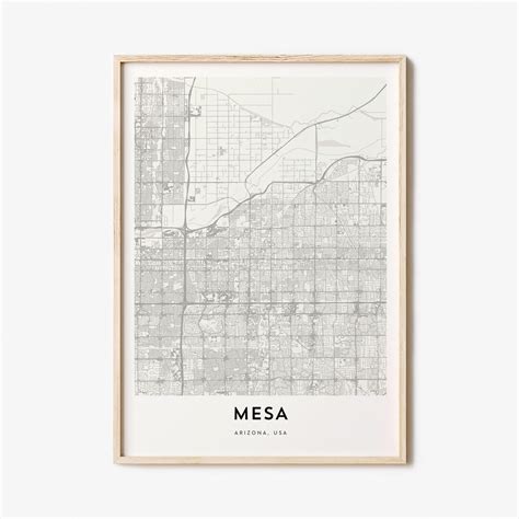 Map Of Mesa Mesa Map Print Mesa Map Poster City Map Print Etsy Portugal