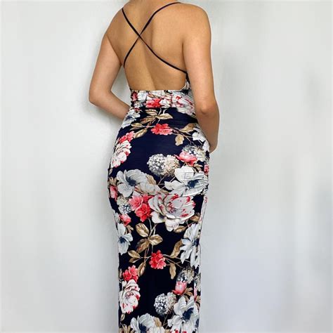 Backless Floral Maxi Dress Super Flattering Maxi Depop