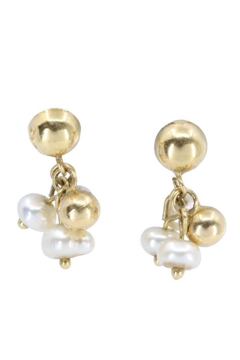 Boucles D Oreilles Pendantes Perles Or K Occasion