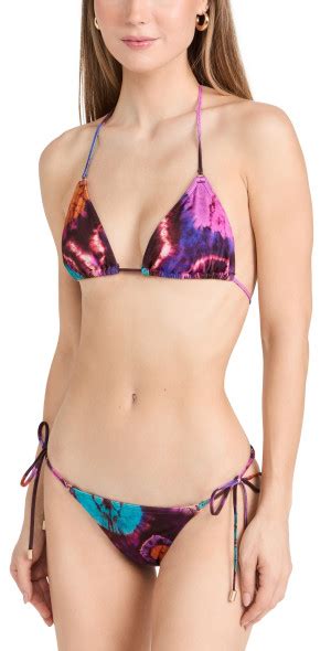 Zimmermann Acadian Mini Tri Bikini Set Tie Dye Multi