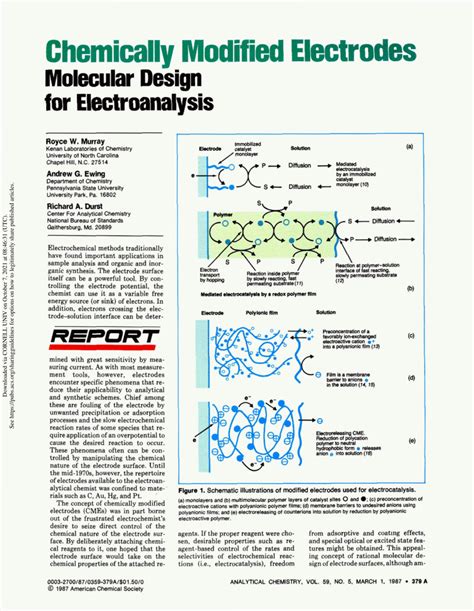 PDF Chemically Modified Electrodes Molecular Design For Electroanalysis