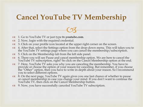 Ppt How To Cancel Youtube Tv Membership Powerpoint Presentation