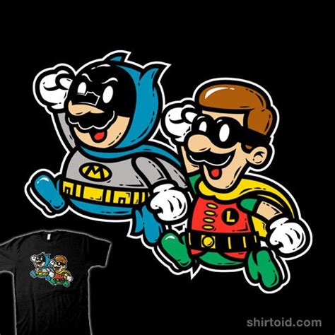 60s Paper Heroes Batman Mario Art Hero Tshirt