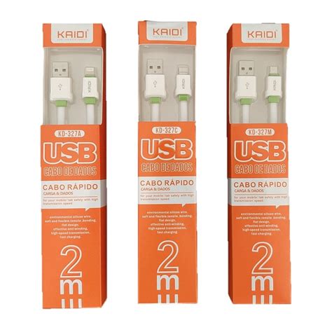 Cabo De Dados Kaidi 3M Micro Usb C KD 330M Branco Shopee Brasil