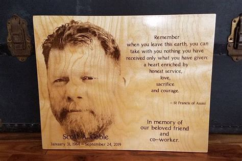 Memorial T In Memory Ts Laser Engraved Wood Photo Etsy In 2021