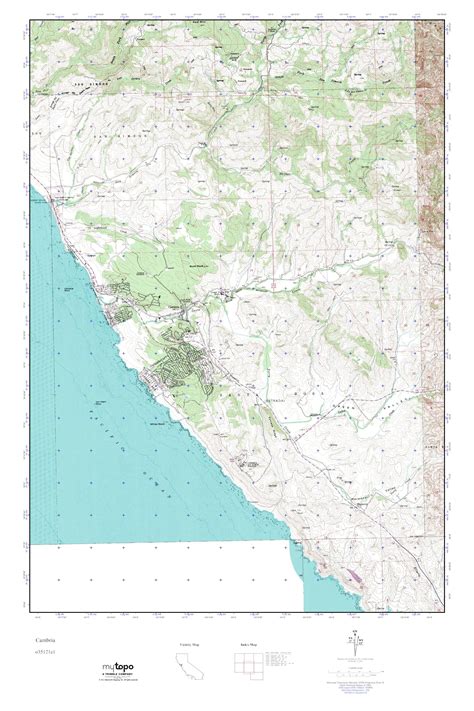 MyTopo Cambria, California USGS Quad Topo Map