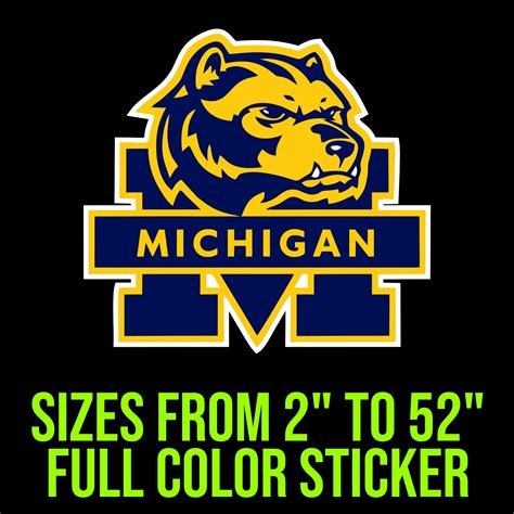 Michigan Wolverines Full Color Vinyl Decal – Custom Size – Sports ...