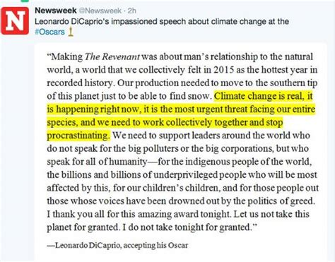 Herb's blog: Leonardo DiCaprio on climate change