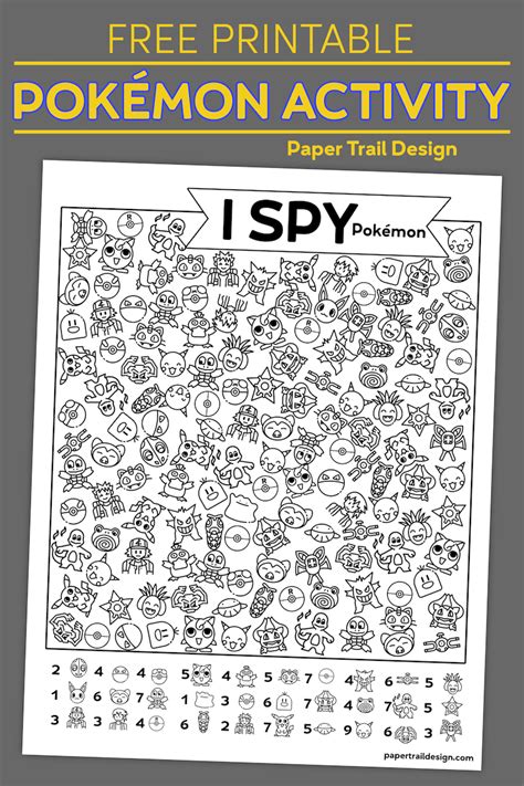 Free Printable I Spy Pokémon Activity - Paper Trail Design