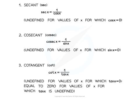 Reciprocal Trig Functions Definitions Edexcel A Level Maths Pure