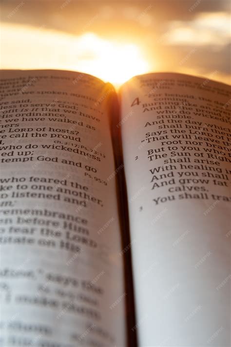 Premium Photo Holy Bible Open At Sunset With Highlight On Malachi Chapter 4 Verse 2