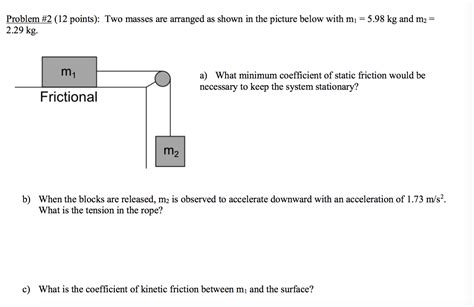 Solved Two Masses Are Arranged As Shown In The Picture Chegg