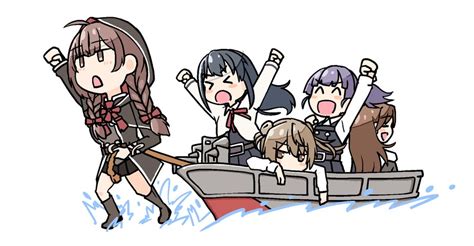 Asashio Michishio Asashio Kai Ni Arashio Ooshio And 4 More Kantai Collection Drawn By