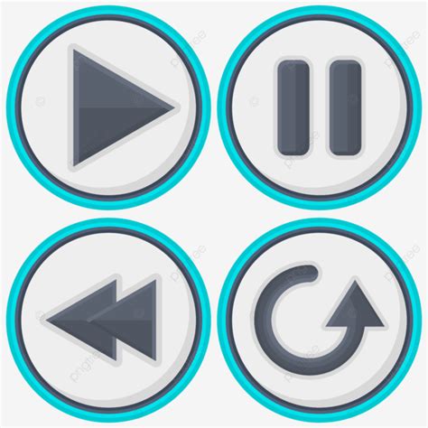 Play Pause Backwards Repeat Vector Play Design Vector Png And Vector