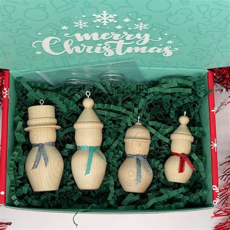 Wood Turned Snowman Ornaments Etsy