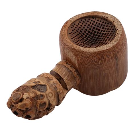 New Natural Bamboo Tea Filter Strainer With Handle Wooden Color Bamboo