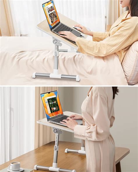 Saiji Mesa De Bandeja De Cama Para Laptop Escritorio Ajustable De Pie