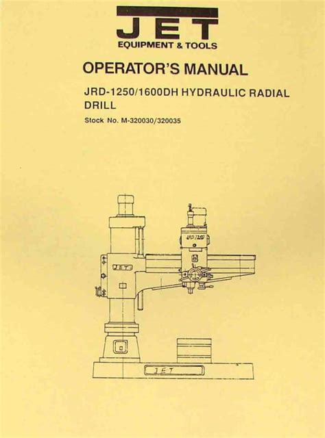 Dar Sin Jet Dsr S Jrd Kr S Radial Drill Instructions Parts