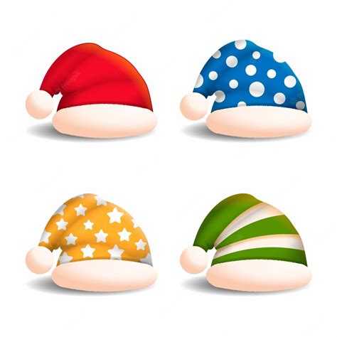 Free Vector Realistic Colorful Christmas Character Hats