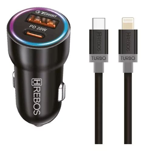 Carregador Veicular Usb Tipo C W Turbo Cabo P Iphone Mercadolivre