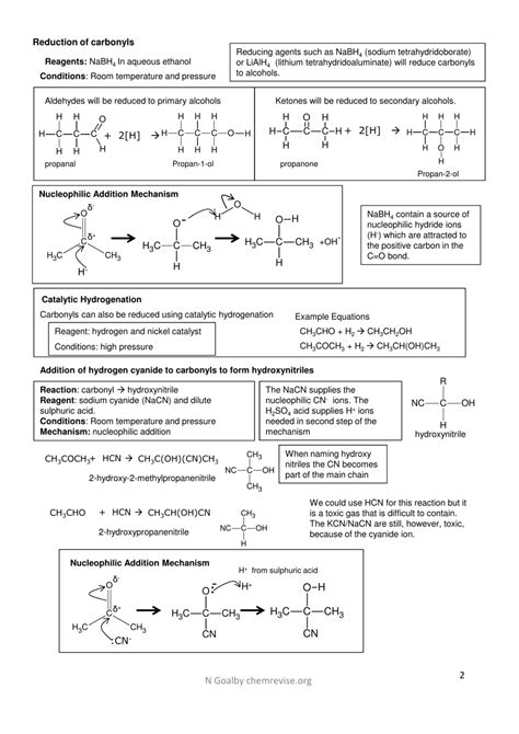 Chemistry Cheat Sheet Carbonyl Compounds Download Printable Pdf