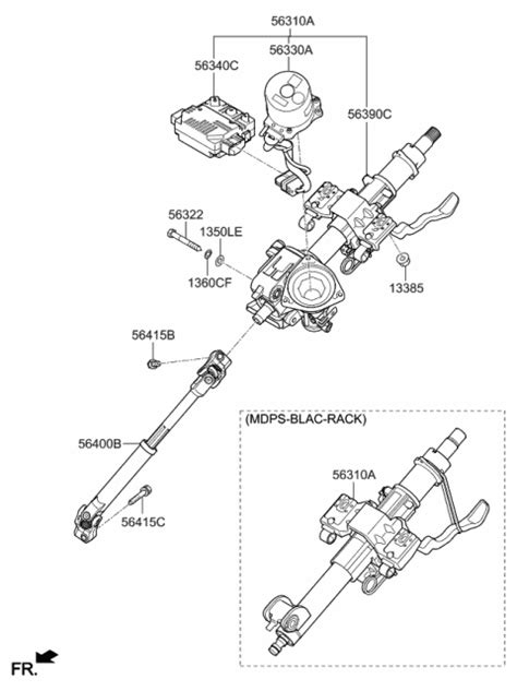 Steering Column Shaft 2016 Kia Sorento