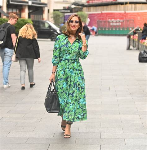 Myleene Klass In Green Dress Seen At Global Radio In London 02 Gotceleb