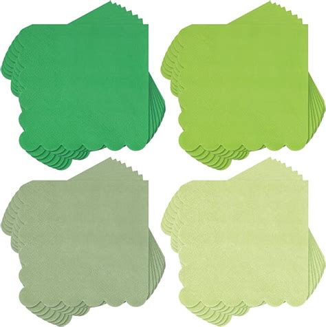 Amazon Glenmal 200 Pcs Sage Green Scalloped Edge Cocktail Napkins