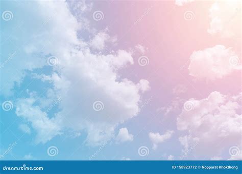 Cloud And Sky With A Pastel Colored Background.Fantasy Magical Sunny ...