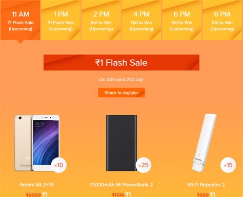 Xiaomi Celebrates Rd Mi Anniversary With Re Flash Sale Goibibo