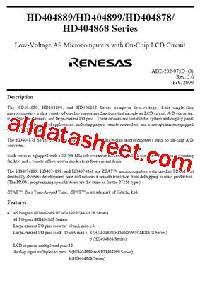 Hd Datasheet Pdf Renesas Technology Corp