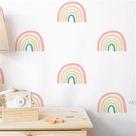 Rainbow Wall Decals Pastel Girl Room Stickers Rainbow And Etsy Australia